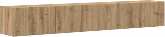 vidaXL TV-Wandschrank Set aus 2 Stück in Eiche Optik, Braun, B/T/H: 98 x 31 x 29,5 cm - Bild 1
