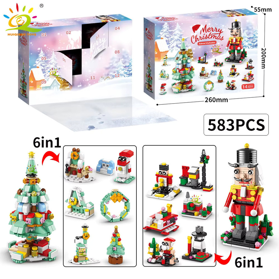 Huiqibao Weihnachten Elch Hirsch Santa Claus Bausteine Set, 6 in 1 - Bild 3