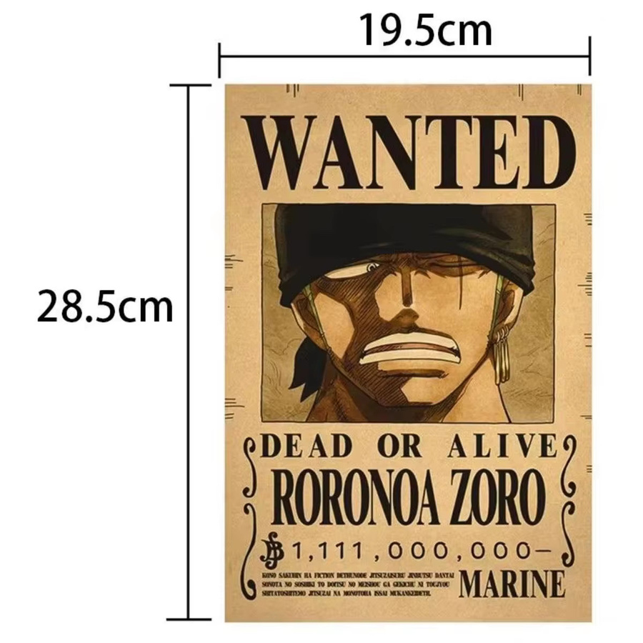 Bandai One Piece Luffy Wanted Vintage Poster-Set, Wanddekoration - Bild 2