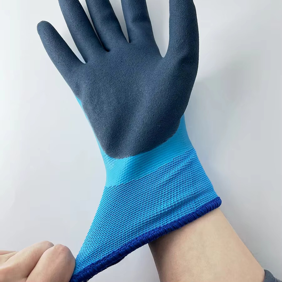 Karocola Kältebeständige Arbeitshandschuhe aus Baumwolle für bis zu -30 Grad, winddicht und unisex, Blau/Schwarz - Bild 5