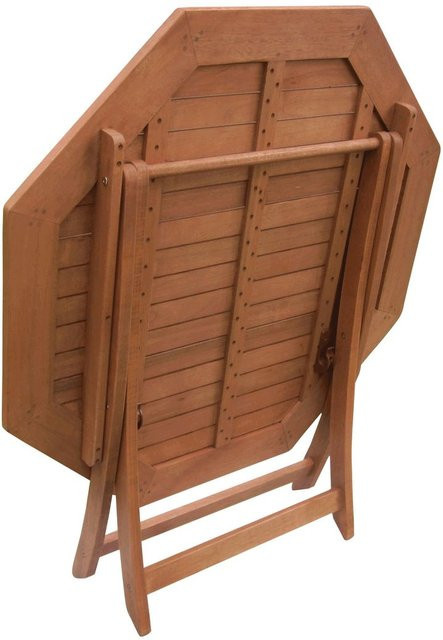 Merxx Klapptisch rund aus Eukalyptus-Holz in Braun, Durchmesser: 110 cm, Höhe: 74 cm - Bild 1