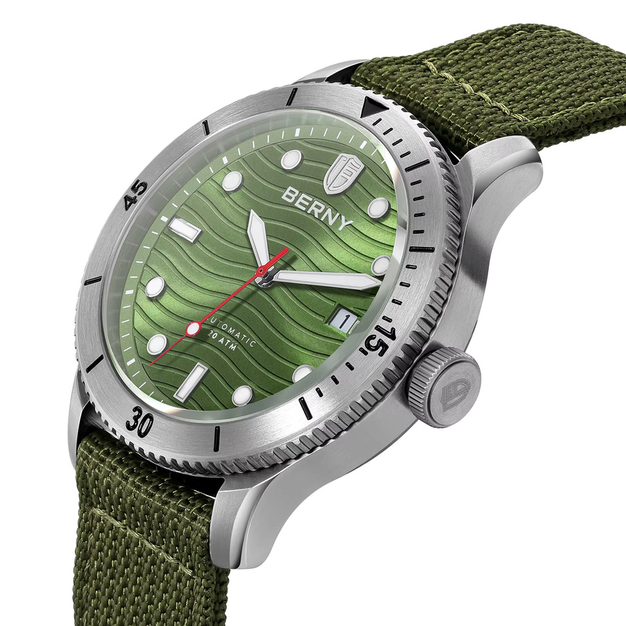 BERNY Taucheruhr, Automatik, Edelstahl, Saphirglas, 20 ATM, Herren - Bild 2
