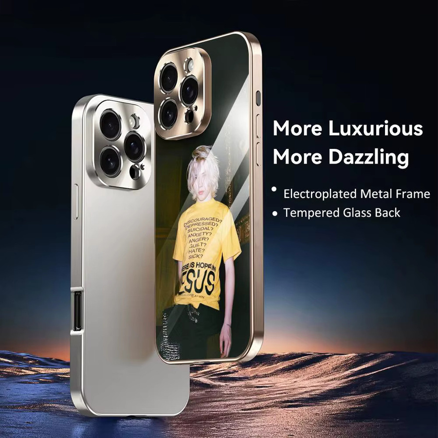 N-Nettspend Singer Rap Handyhülle für Apple iPhone 17 16 15 14 13 12 Pro Max Plus mit galvanisiertem Metall-Bumper und stoßfestem Schutz - Bild 4