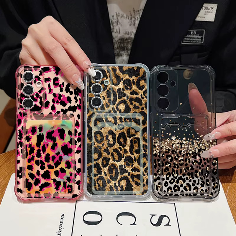 Transparente Handyhülle mit Leopardenmuster und Kartenfach für Samsung Galaxy S26 S25 S24 S23 Ultra S22 Plus S25 Edge S25 FE - Bild 4