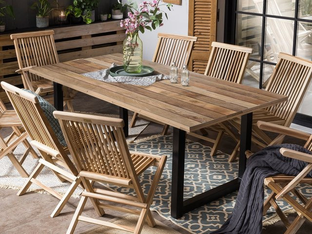 TPFLiving Esszimmertisch LIDA in Braun mit Mango-Holzplatte und Metallgestell, B/T: 160 x 90 cm - Bild 1