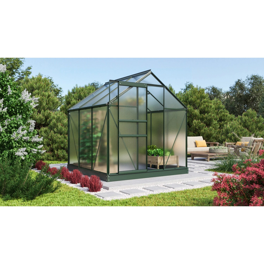 Vitavia Gewächshaus Comet 3800 HKP Smaragd Comfort-Set mit Polycarbonat-Platten, Schiebetür und Regenrinnen - Bild 2
