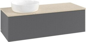 V&B Waschtischunterschrank Antao mit Frontstruktur in Anthrazit, B/T/H: 120 x 50 x 50 cm - Bild 1