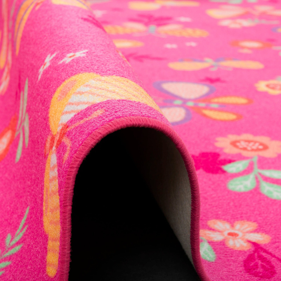 Snapstyle Kinder- und Spielteppich, handgetuftet, rechteckig, Mehrfarbig und Pink, aus Polypropylen, pflegeleicht und unterfahrbare Fußbodenheizung geeignet - Bild 3