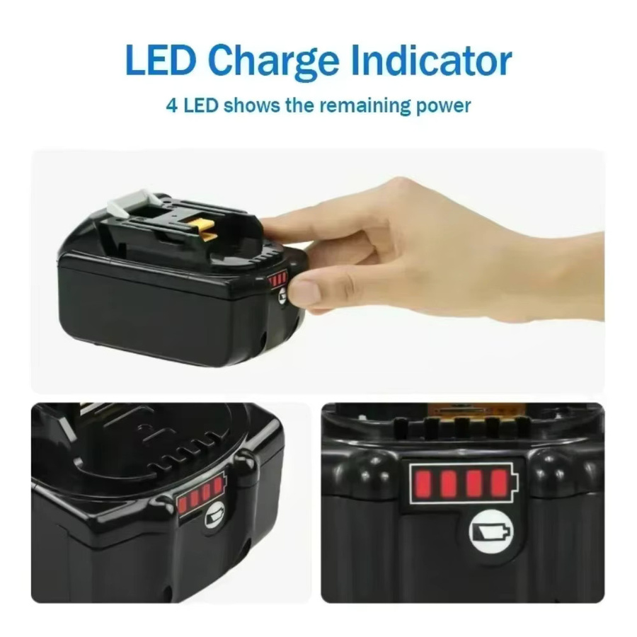 Makita 18 V 6,0 Ah Lithium-Ionen-Akku Set mit 3 A Ladegerät für LXT Elektrowerkzeuge kompatibel mit BL1860 BL1850 BL1830 - Bild 5