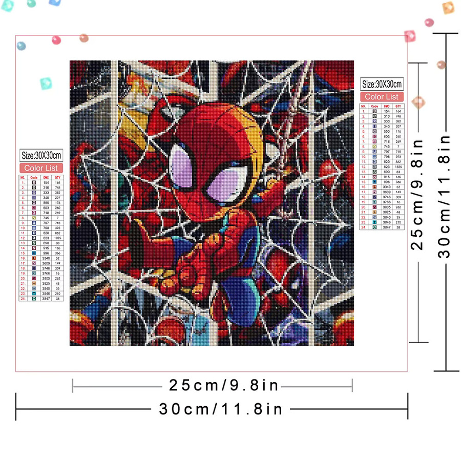 Marvel Spiderman Diamant Mosaik, 5D Diamant Malerei Bastelset - Bild 2