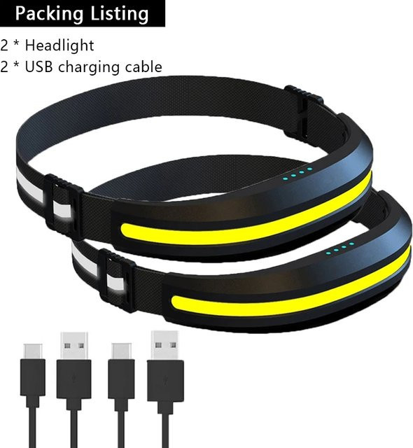 Heinast Tragbarer COB LED Scheinwerfer mit Dual-Lichtquellen in Rot und Weiß, Wiederaufladbare Arbeitslampe für Outdoor, Camping, Angeln und Laufen, Schwarz - Bild 1