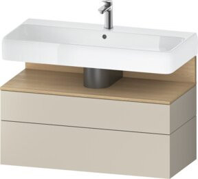 Duravit Waschtischunterschrank Qatego in Beige Matt, Wandhängend, B/T/H: 99 x 47 x 59 cm - Bild 1