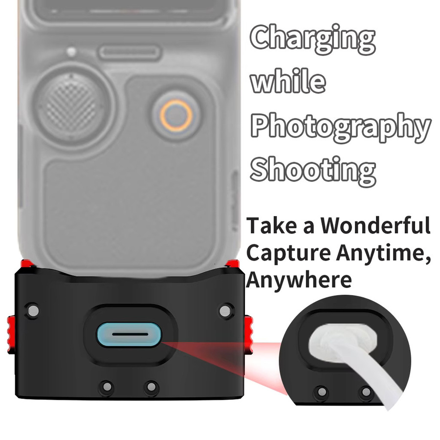 DJI Osmo Pocket 3 Magnetische Ladestation mit Quick Release Mount und Stativ Adapter in Schwarz - Bild 4