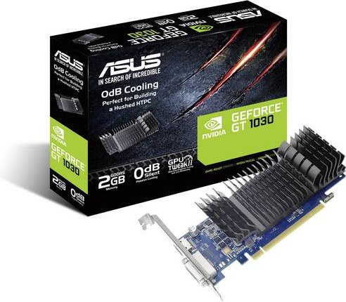 Asus Nvidia GeForce GT 1030 Grafikkarte mit 2GB GDDR5-RAM, PCIe, HDMI und DVI in Schwarz - Bild 1