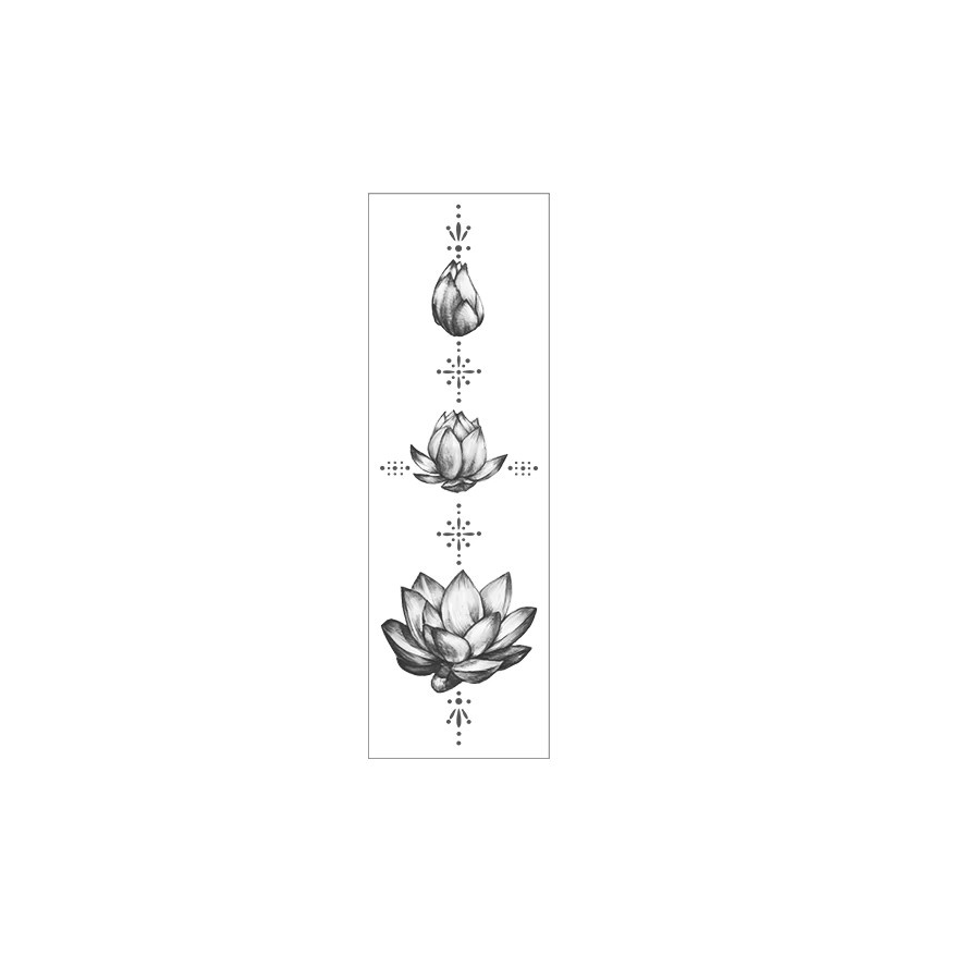 JKCODE TATTOO Temporäre Tattoo-Aufkleber, Lotus-Design, wasserfest - Bild 5