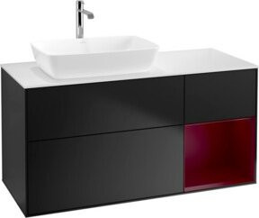 V&B Waschtischunterschrank Finion mit Wandbeleuchtung, Blau lackiert, Breite: 120 cm, Höhe: 50,1 cm, Tiefe: 50,1 cm - Bild 1