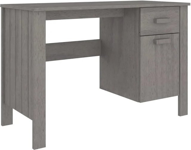 vidaXL Schreibtisch HAMAR aus Massivholz Kiefer in Hellgrau B/T/H: 113 x 50 x 75 cm - Bild 1
