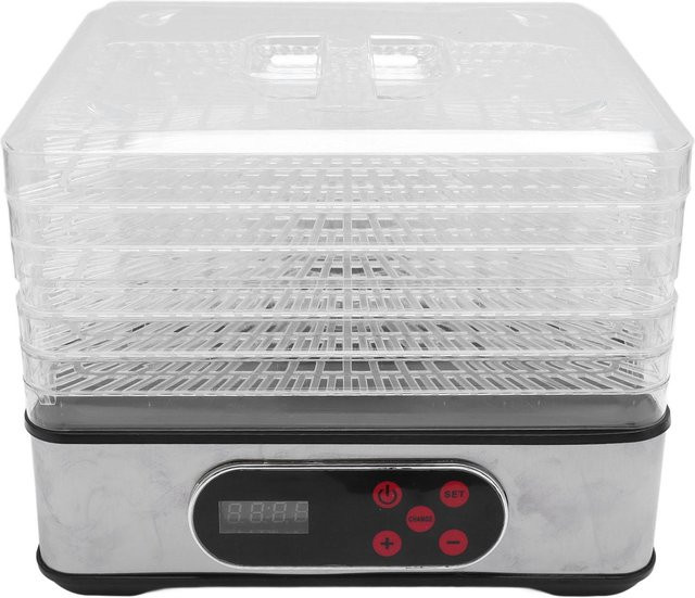Nensit Lebensmittel-Dehydrator mit Temperaturregelung und Timer, Elektrische Trockenmaschine aus Kunststoff, Transparent - Bild 1