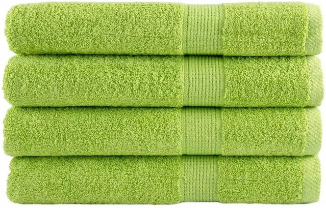 vidaXL Premium-Handtuch-Set aus Baumwolle, 4 Stück, Grün, B: 100 cm, L: 200 cm, 600 g/m2 - Bild 1