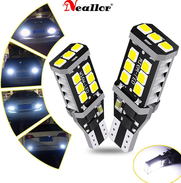 Neallor LED Rückfahrlicht Set W16W T15 921 Canbus Fehlerfrei mit 15 SMD 2835 in Rot, Weiß oder Gelb, 2 Stück - Bild 1