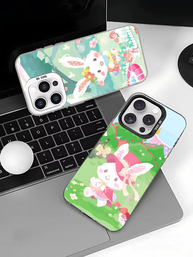 Mesuca Kawaii W-Wish Me M-Mell Handyhülle für iPhone 11 bis iPhone 17 Pro Max Plus, stoßfeste Rückseite, Farbe Silber/Multicolor - Bild 7
