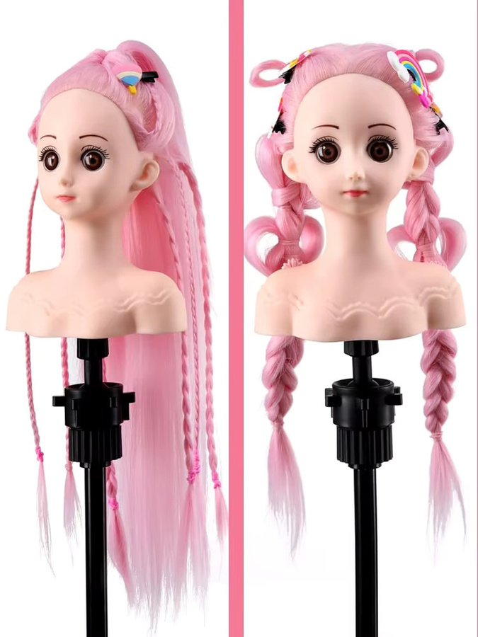 plussign Schaufensterpuppenkopf mit Haaren für Kosmetik-Training, Damen - Bild 3