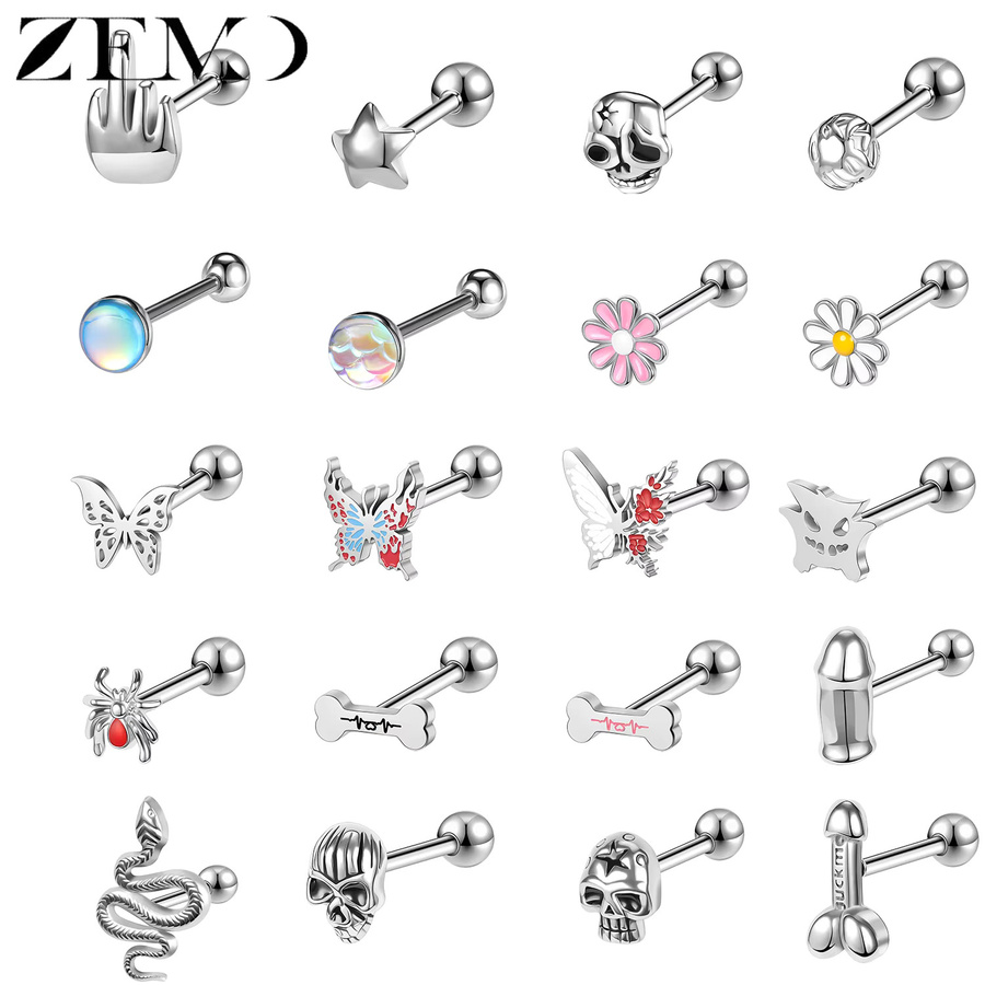 ZEMO Zungenpiercing Edelstahl, Bunt, Unisex - Bild 2