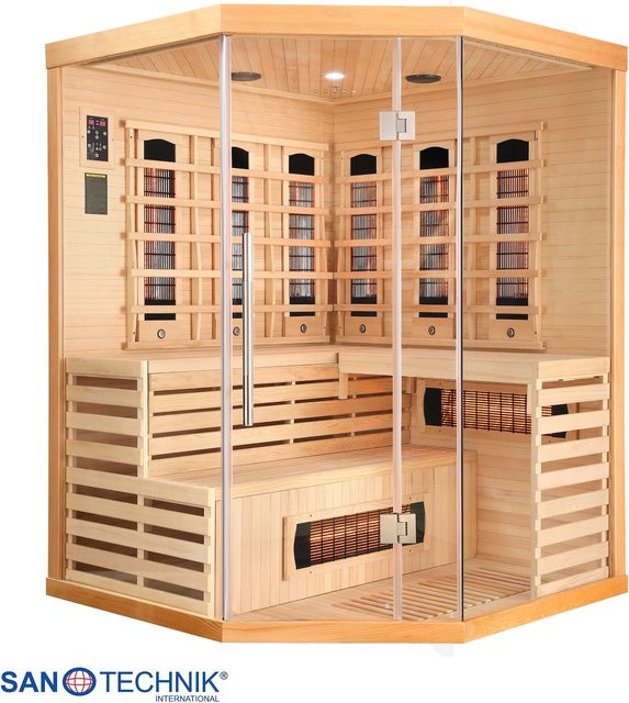 Sanotechnik Infrarotkabine Deluxe aus Holz Hemlock in Braun für 3 bis 4 Personen B/T/H: 150 x 150 x 258 cm - Bild 1