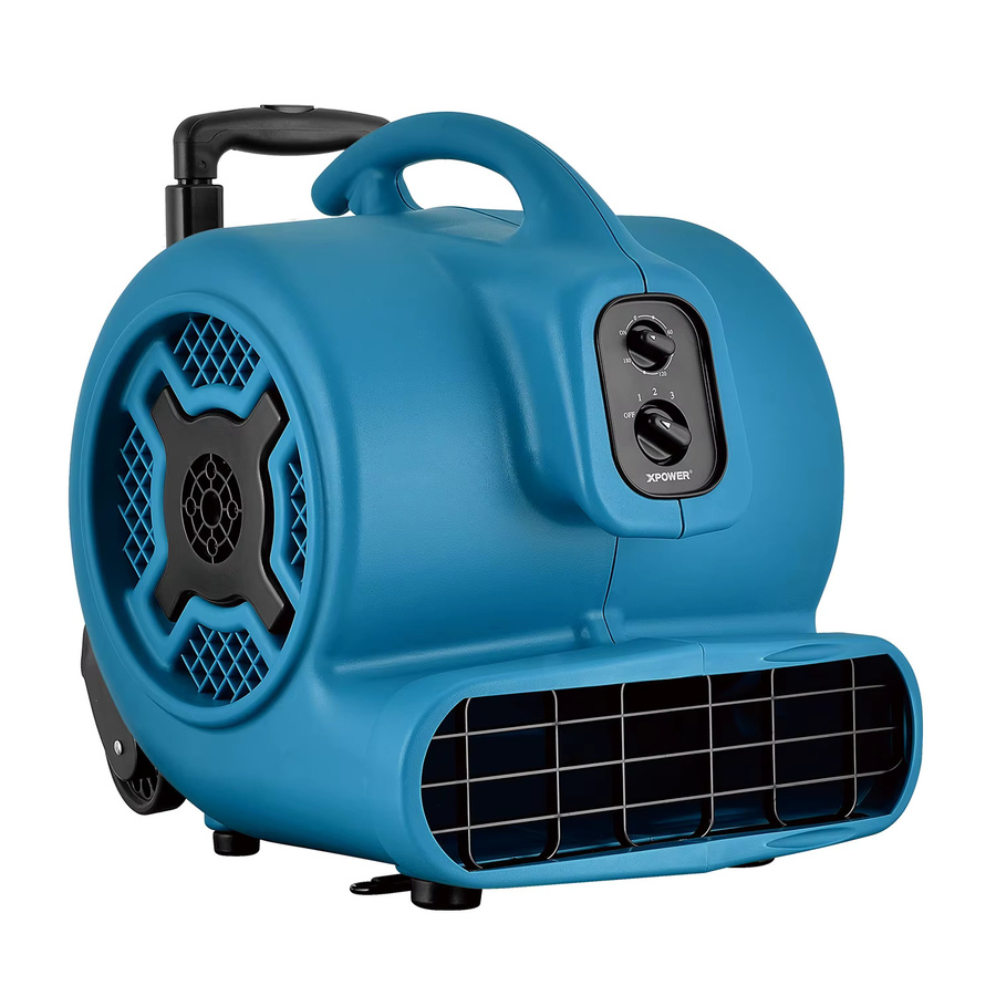 XPower P-800TH Leistungsstarker Zentrifugal-Luftbeweger in Blau, Stapelbarer Teppichtrockner und Bodenventilator mit Daisy-Chain-Funktion für die Wasserschadensanierung und Hausreinigung - Bild 6