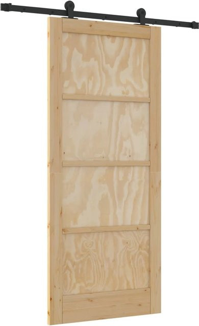 vidaXL Schiebetür ORKDAL aus massivem Kiefernholz, Farbe: Braun, B/H: 86 x 198,5 cm - Bild 1