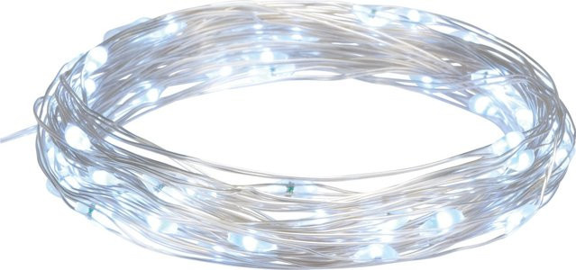 LED-Drahtlichterkette mit 60 LEDs in Kaltweiß und Kupferdraht, 6 m Länge - Bild 1
