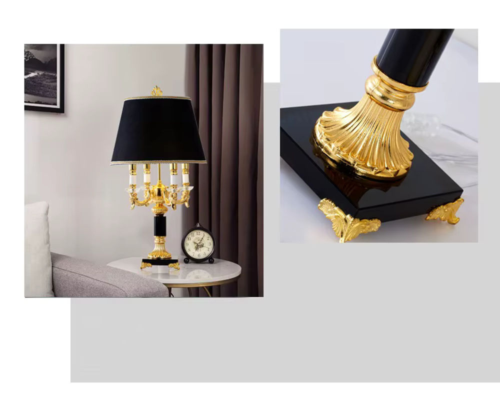 AL.HaffaR Moderne Tischlampe aus schwarzem Kristall für das Schlafzimmer - Bild 2