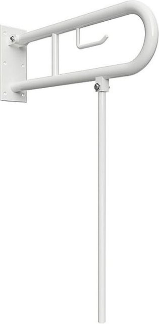 Brillantbad BELP Stützklappgriff in U-Form mit Toilettenpapierhalter und Standfuß aus Eisen in Weiß, H: 76,6 cm, B: 80 cm, T: 10 cm - Bild 1
