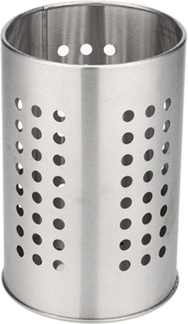 CosyHome Küchen-Werkzeughalter aus Edelstahl mit Geschirrkorb und Essstäbchenröhre, Farbe: Weiß/Silber, B/T/H: 18,0 x 12,0 x 12,0 cm - Bild 1