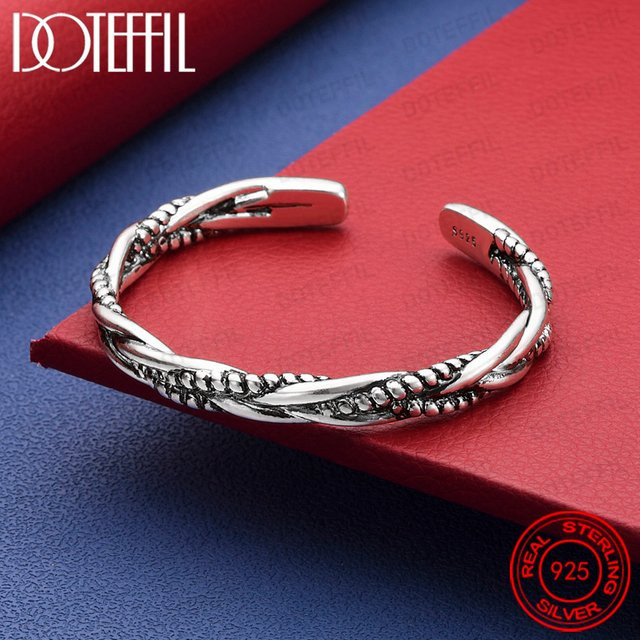 DOTEFFIL Armreif 925 Silber, Möbius-Streifen, Damen - Bild 1