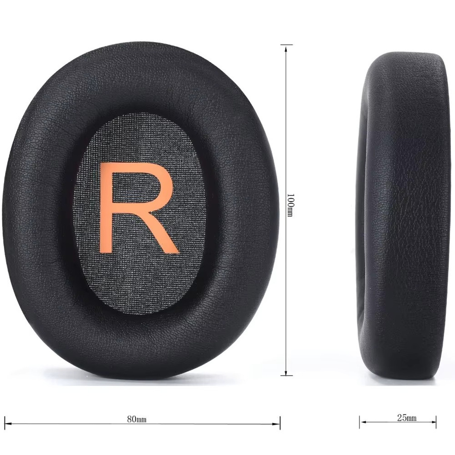 Ersatz-Ohrpolster aus Protein-Leder und Schaumstoff für QCY H3, H3 Lite sowie TOZO HT2, 1 Paar in Schwarz oder Orange - Bild 4