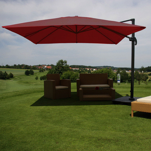 MVG Ampelschirm MVG-A96 in Rot, 360 Grad drehbar, B: 360 cm, H: 300 cm, T: 250 cm - Bild 3