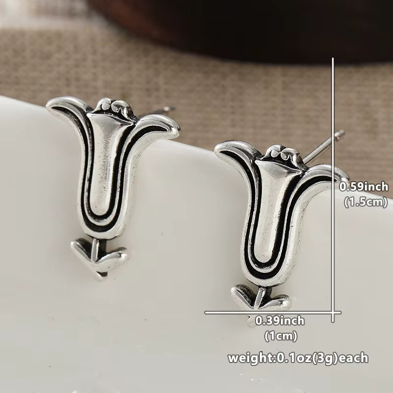 Ohrstecker silberfarbenes Metall, geometrisch, Damen - Bild 2