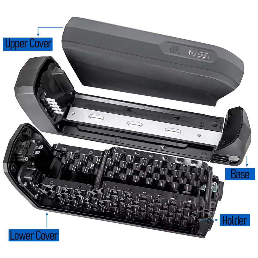 Hailong EBike Batteriegehäuse Box für 36V und 48V mit Halterung und 5-PIN Entlader, Schwarz, passend für bis zu 40 Stück 18650 Zellen - Bild 3
