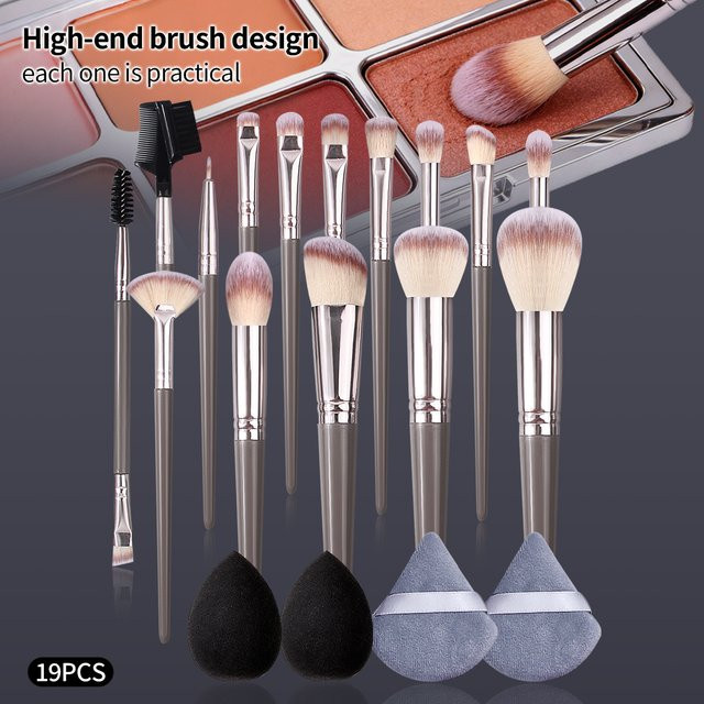 KOSSHOW Make-up Pinsel Set, 19-teilig, mit Puder-, Lidschatten- und Wimpernpinseln, Unisex - Bild 1