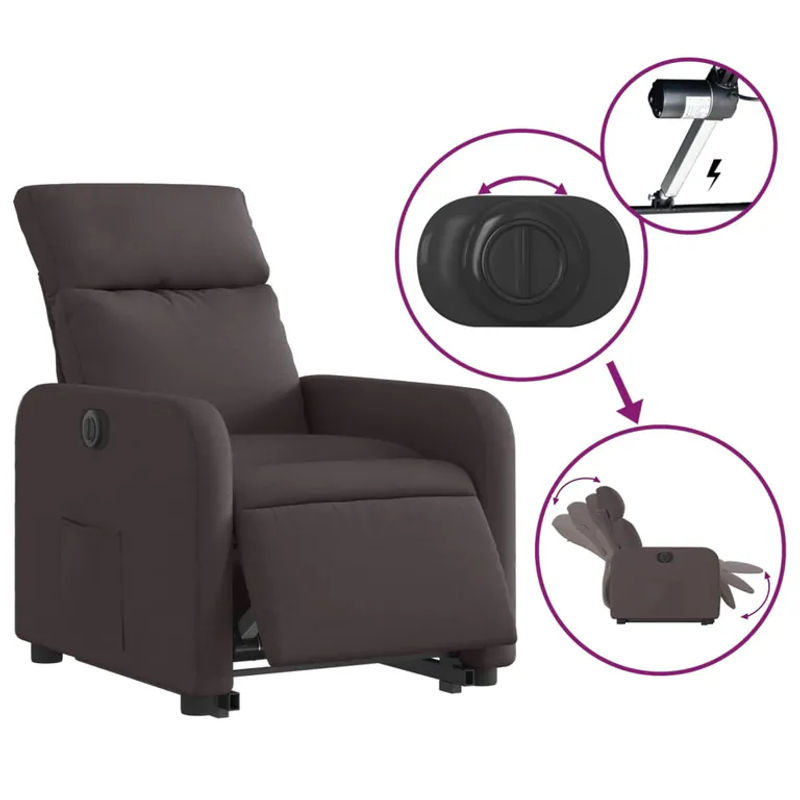 Vidaxl Elektrischer Massagesessel mit Aufstehhilfe in Braun - Bild 3