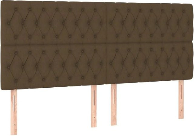 vidaXL Kopfteil gepolstert Dunkelbraun Stoff B: 180 cm, T: 7 cm, H: 118-128 cm - Bild 1