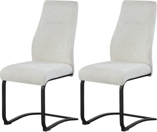 2er Set Schwingstühle TINA von xonox.home in Beige mit Webstoff, B/H/T: 43 x 98 x 59 cm - Bild 1