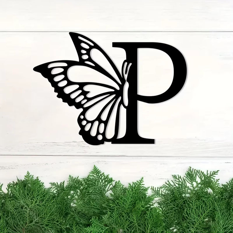 CIFBUY Schmetterling Monogramm Metall Wandkunst Buchstaben Wanddekoration für Hochzeit und DIY-Geschenke - Bild 6