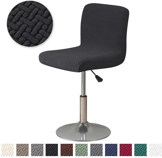 Elastischer Barhockerbezug von Yiran Furniture in Schwarz, Staubschutz für Drehstühle mit niedriger Rückenlehne, B/T/H: 35 x 35 x 30 cm - Bild 1