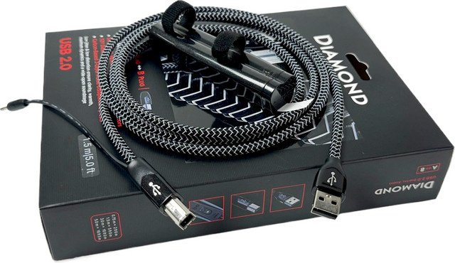 Diamond USB-Datenkabel DAC-Decoder Soundkartenkabel USB 2.0 A zu B in Silber und Schwarz - Bild 1
