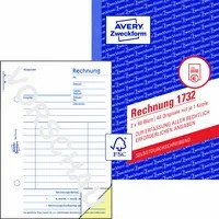 Avery Zweckform Rechnung 1732 Blank A6 in Weiß und Gelb - Bild 1