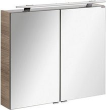 Fackelmann Spiegelschrank Luxor Steinesche mit LED-Beleuchtung und Softclose-Türen, braun, B/H/T: 80 x 72,5 x 18,5 cm - Bild 1