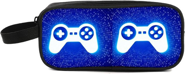 Doppellagiges Federmäppchen mit Handgriff im Game Controller Design von Fancy Style Studio, Blau - Bild 1
