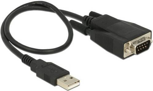 Delock USB 2.0 auf RS232 Adapter, Schwarz, Länge: 0,45 m - Bild 1